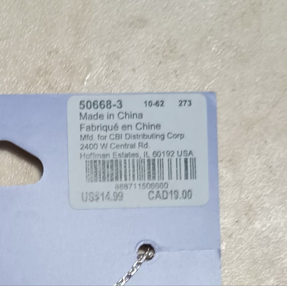 Claire's Silver Tone Cubic Zirconia Necklace New on Card 16" + 3" Inches Girls - Picture 5 of 5